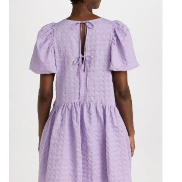 English Factory Women's Back Tie Jacquard Puff Dress - Picture 2 of 2